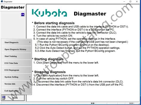 <b>Diagmaster</b> <b>Software</b> - Is The Dealer Diagnostics <b>Software</b> for All <b>Kubota</b> And TAKEUCHI Models! Include 900Mb Of <b>Kubota</b> Official Service Manuals ! <b>Diagmaster</b> - communicates with multiple vehicle ECU's by conventional serial communication as well as the modern CAN bus protocol. . Kubota diagmaster software download